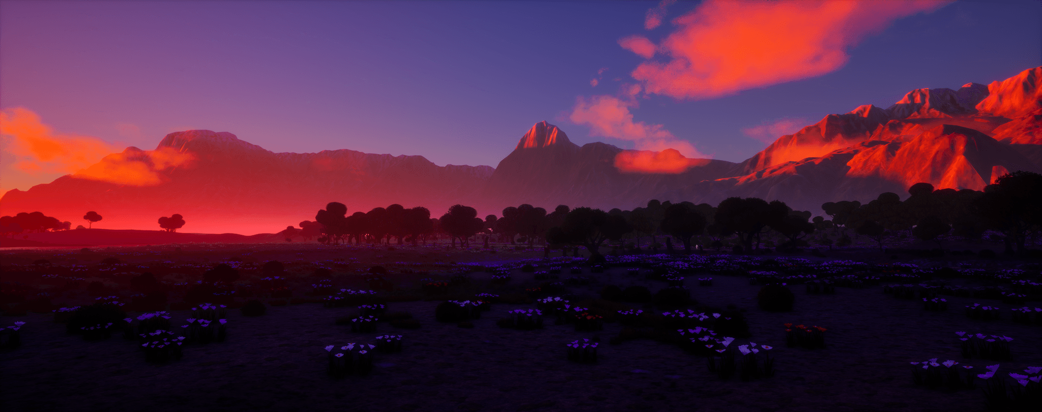 Dramatic sunset over the plains